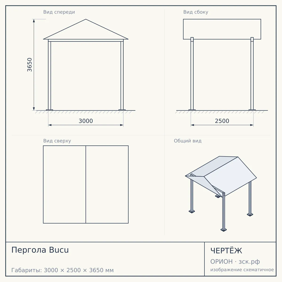 Пергола Bucu — чертёж